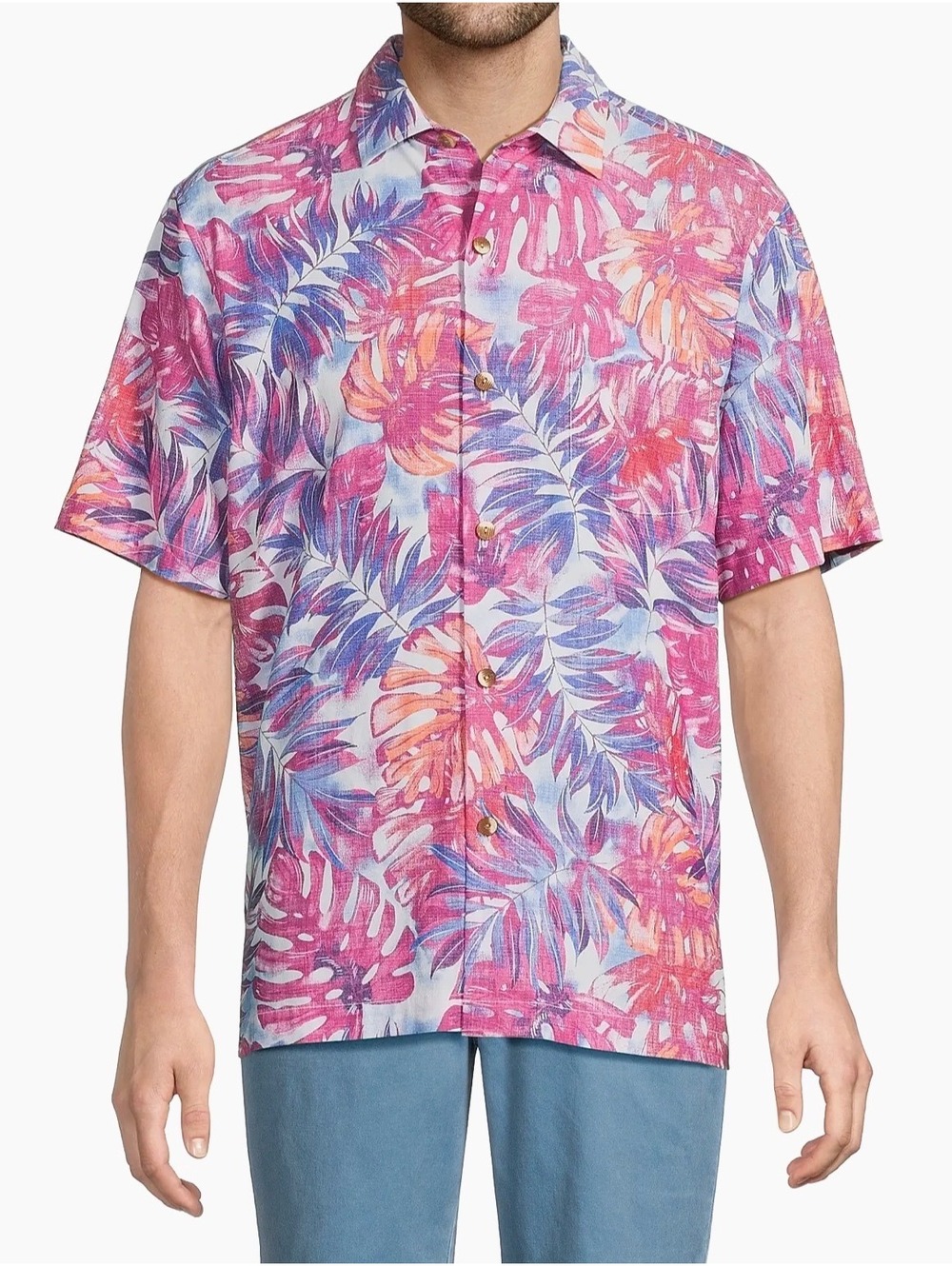 Tommy Bahama Coastal Cool Frond Fiesta Tropical Leaf Camp Shirt XXL Hawaiian